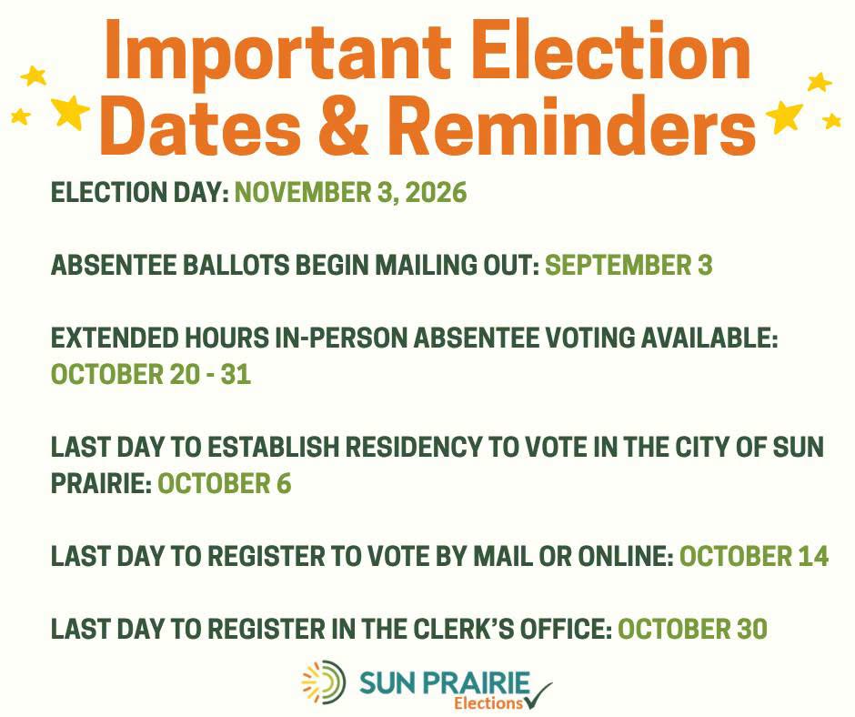 November 2026 Election - Important Dates and Reminders