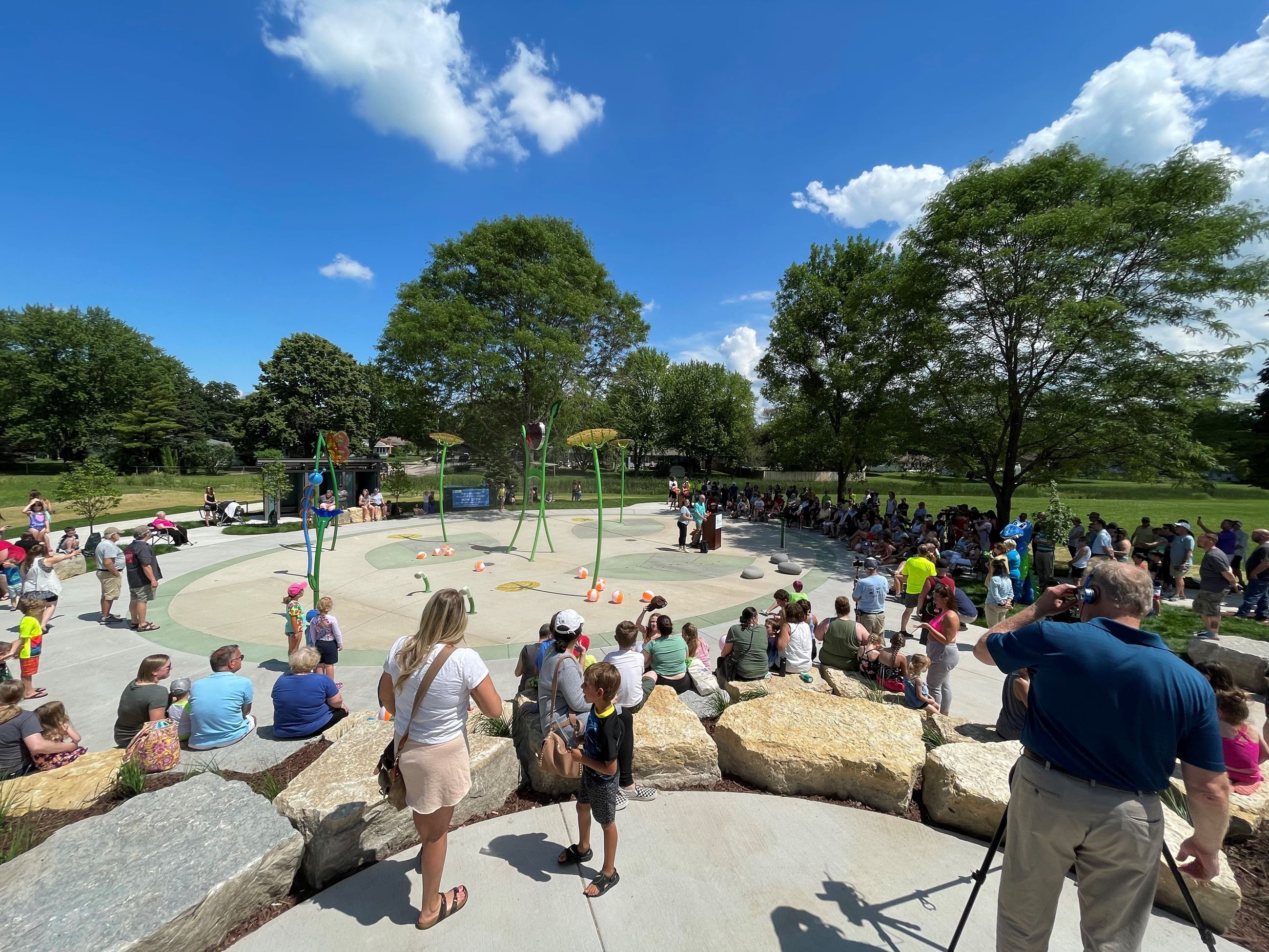 photo of Tom & Rita Tubbs Splashpad and Playground at Wetmore Park