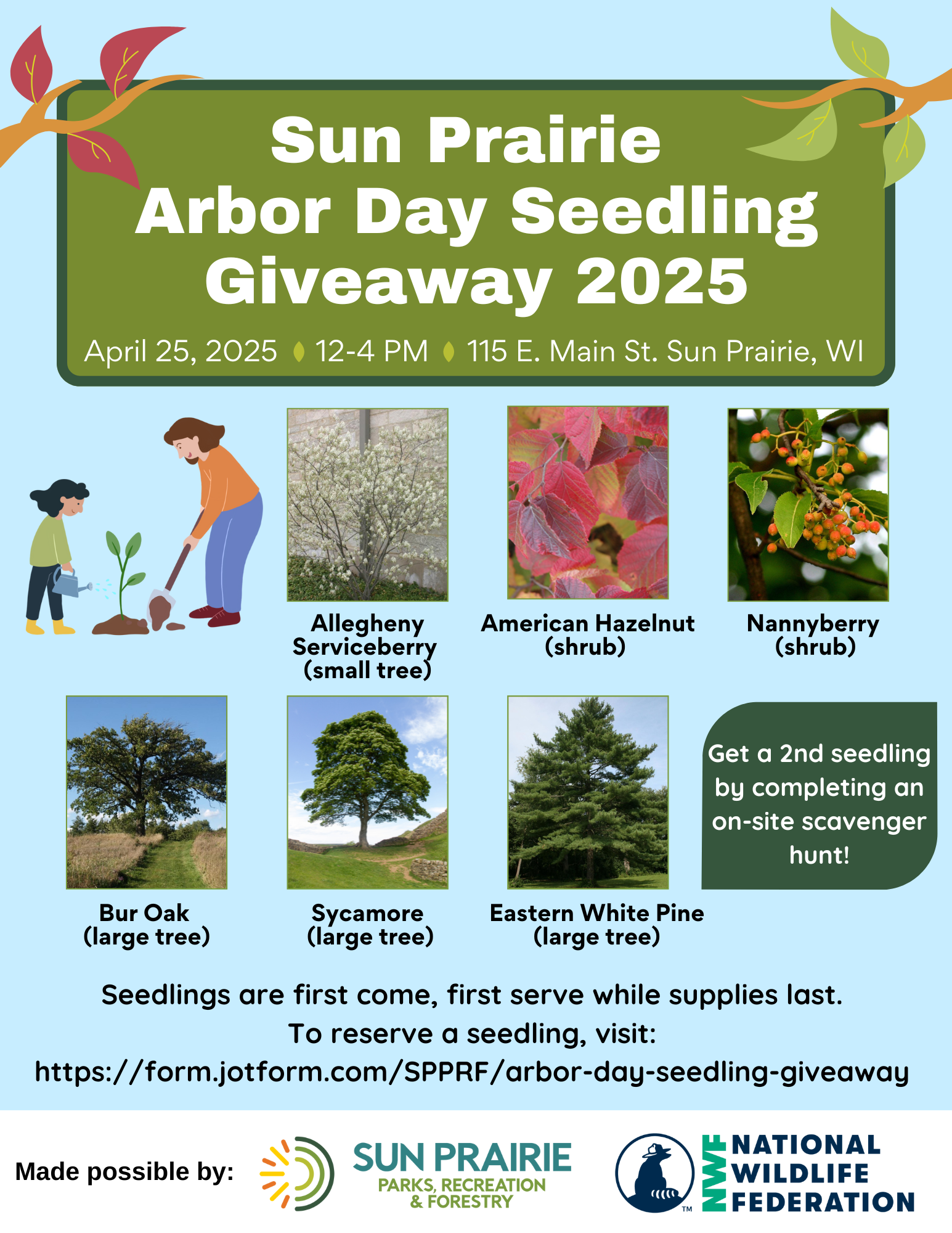 2025 Arbor Day Free Seedlings Flyer